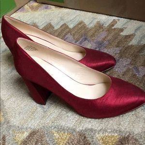 SOLD Brand new Nine West red satin heels!
